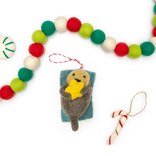 Felt Wool Otter Eco Ornament