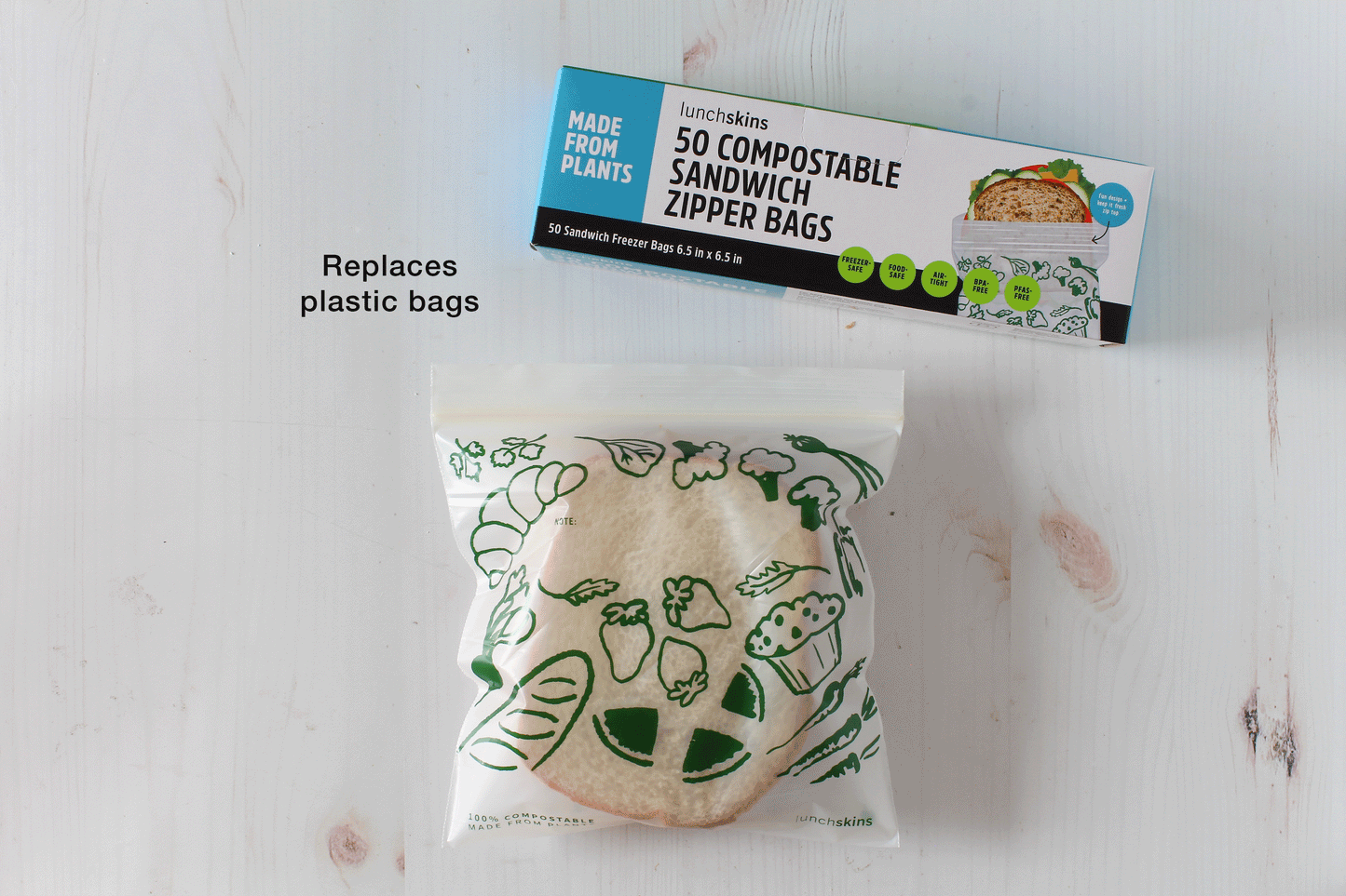 Compostable Sandwich Ziptop Bags 50ct