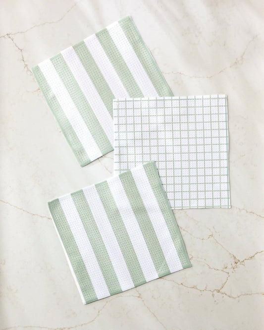 Geometry Sweet Mint Dishcloth Set
