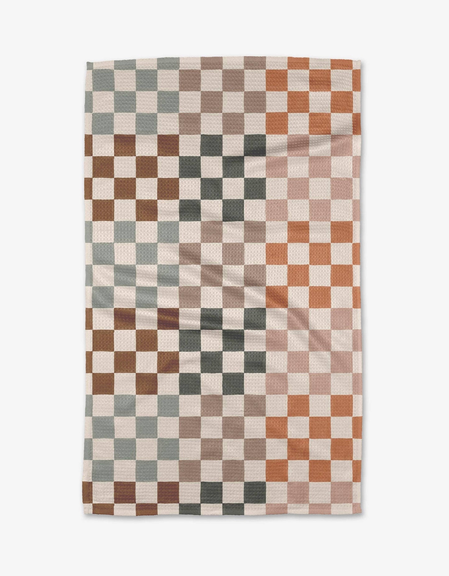 Geometry Autumn Checkers Kitchen Tea Towel