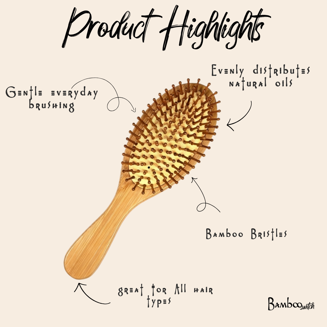 Bamboo Paddle Hairbrush | Round