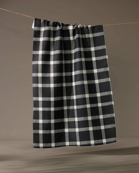 Geometry Wicklow Black Kitchen Tea Towel