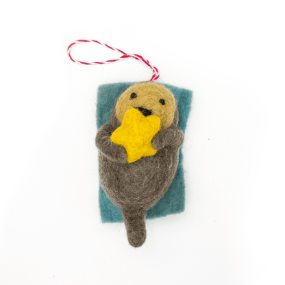 Felt Wool Otter Eco Ornament