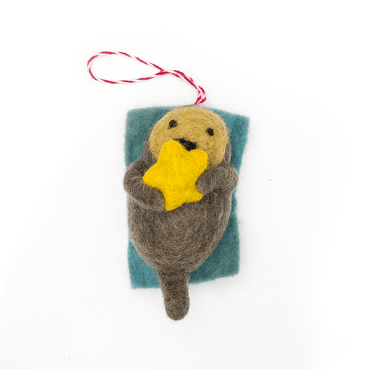 Felt Wool Otter Eco Ornament