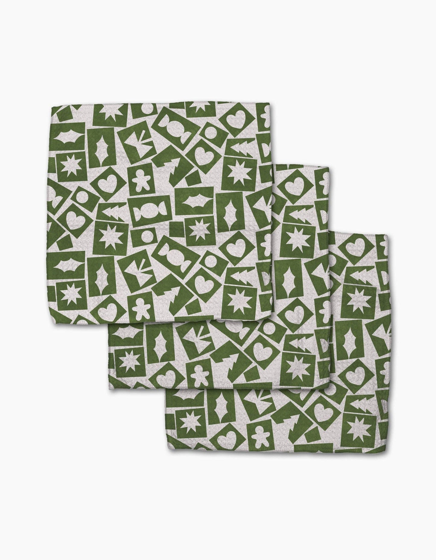 Geometry Cutout Christmas Dishcloth Set