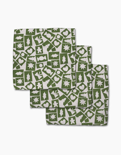Geometry Cutout Christmas Dishcloth Set