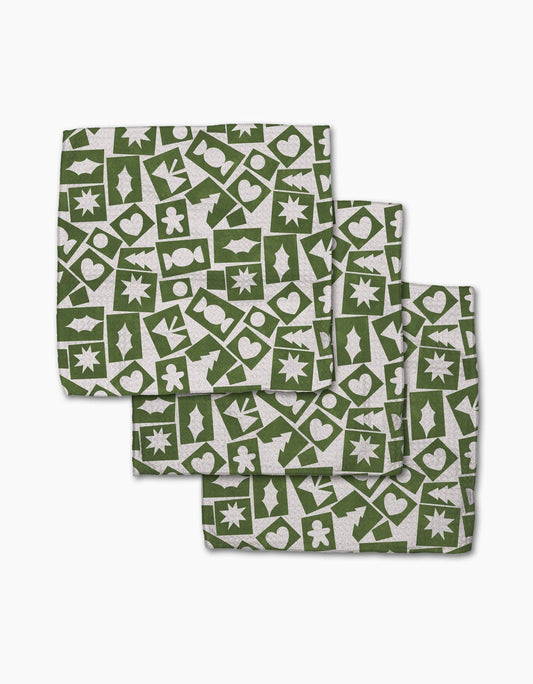 Geometry Cutout Christmas Dishcloth Set