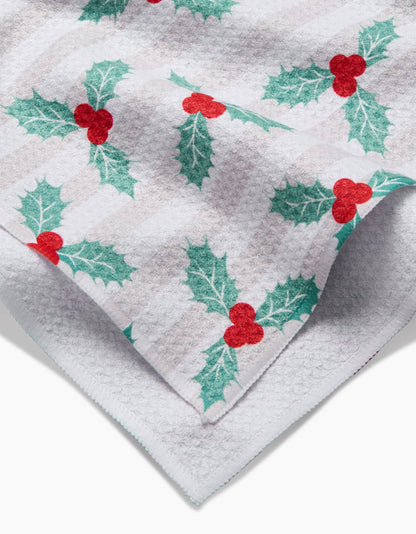 Geometry Mistletoe Stripe Tea Towel