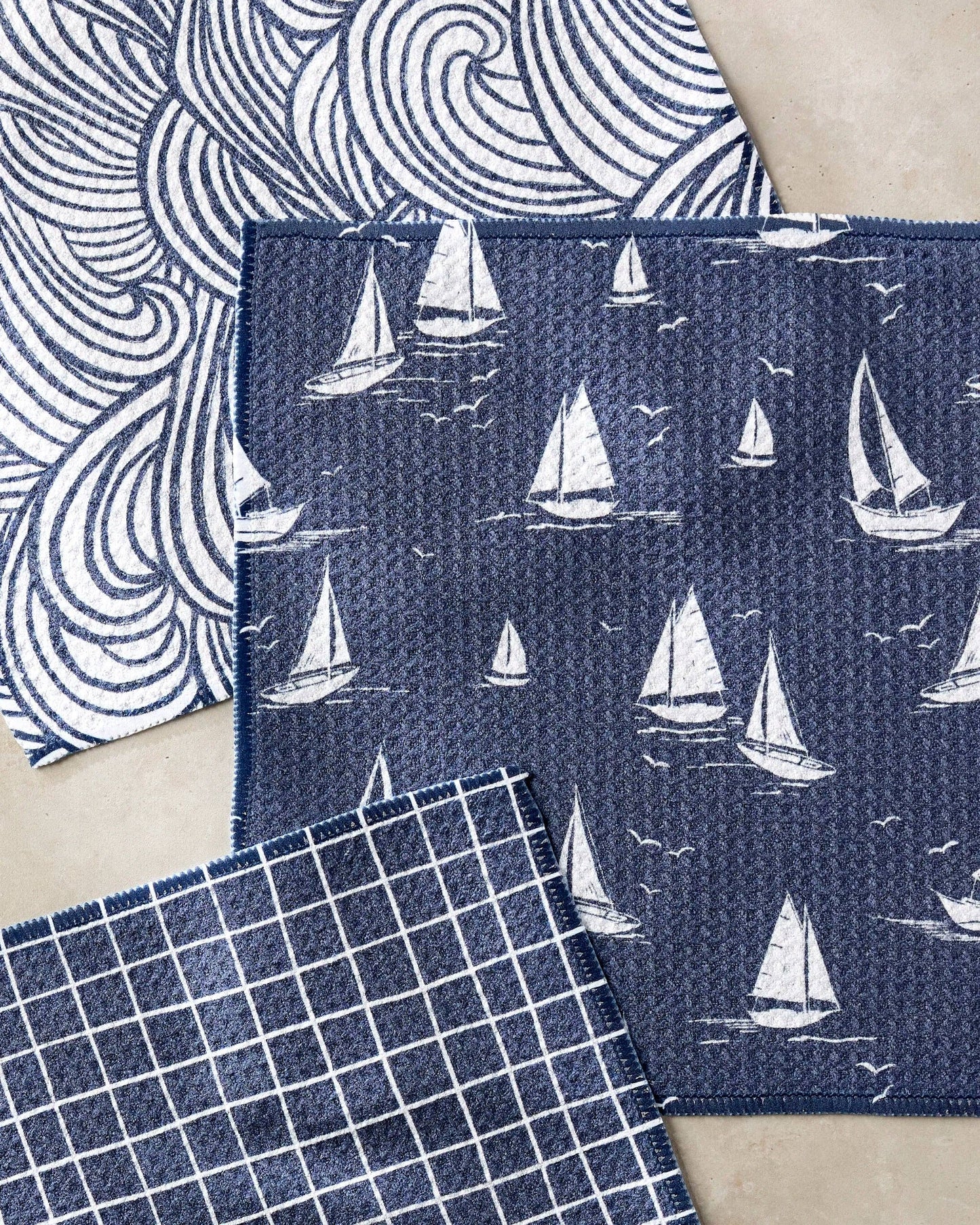 Geometry Coastal Day Dishcloth Set