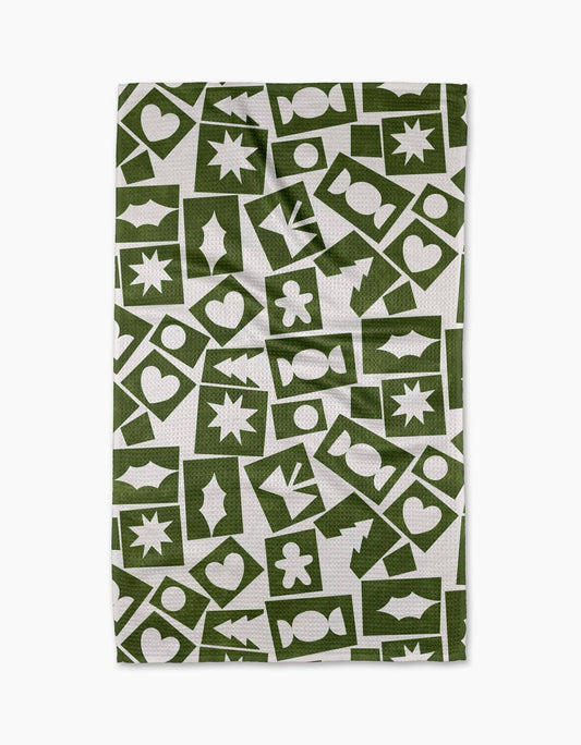 Geometry Cutout Christmas Tea Towel