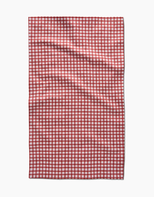Geometry Fireside Plaid Tea Towel