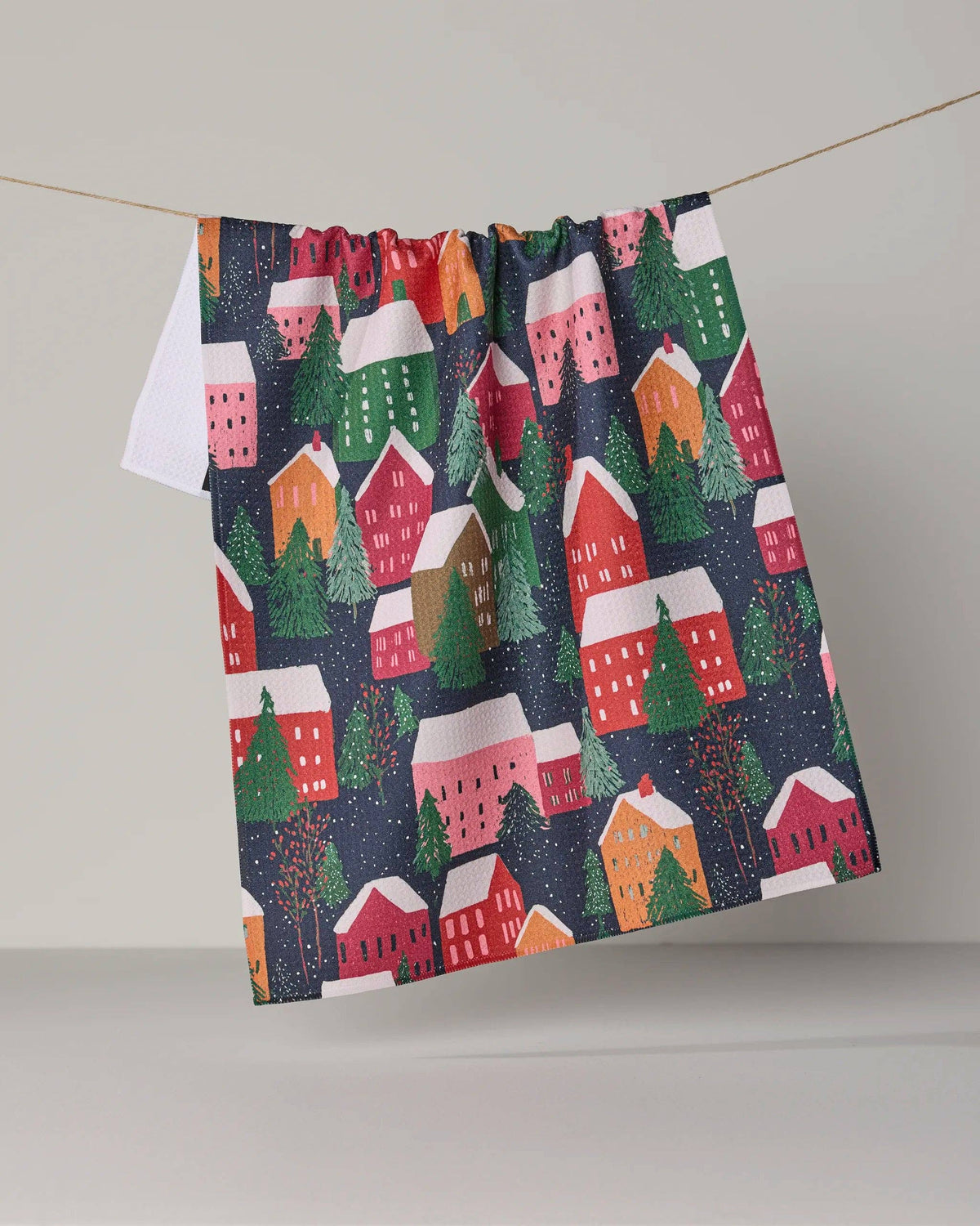 Geometry Alpine Village Tea Towel