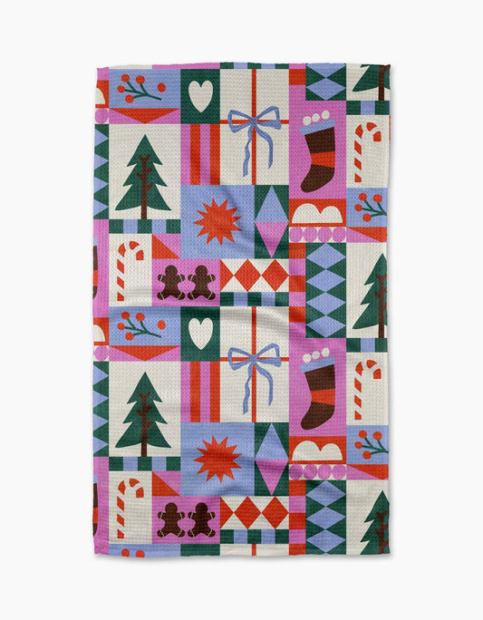 Geometry Christmas Quilt Tea Towel