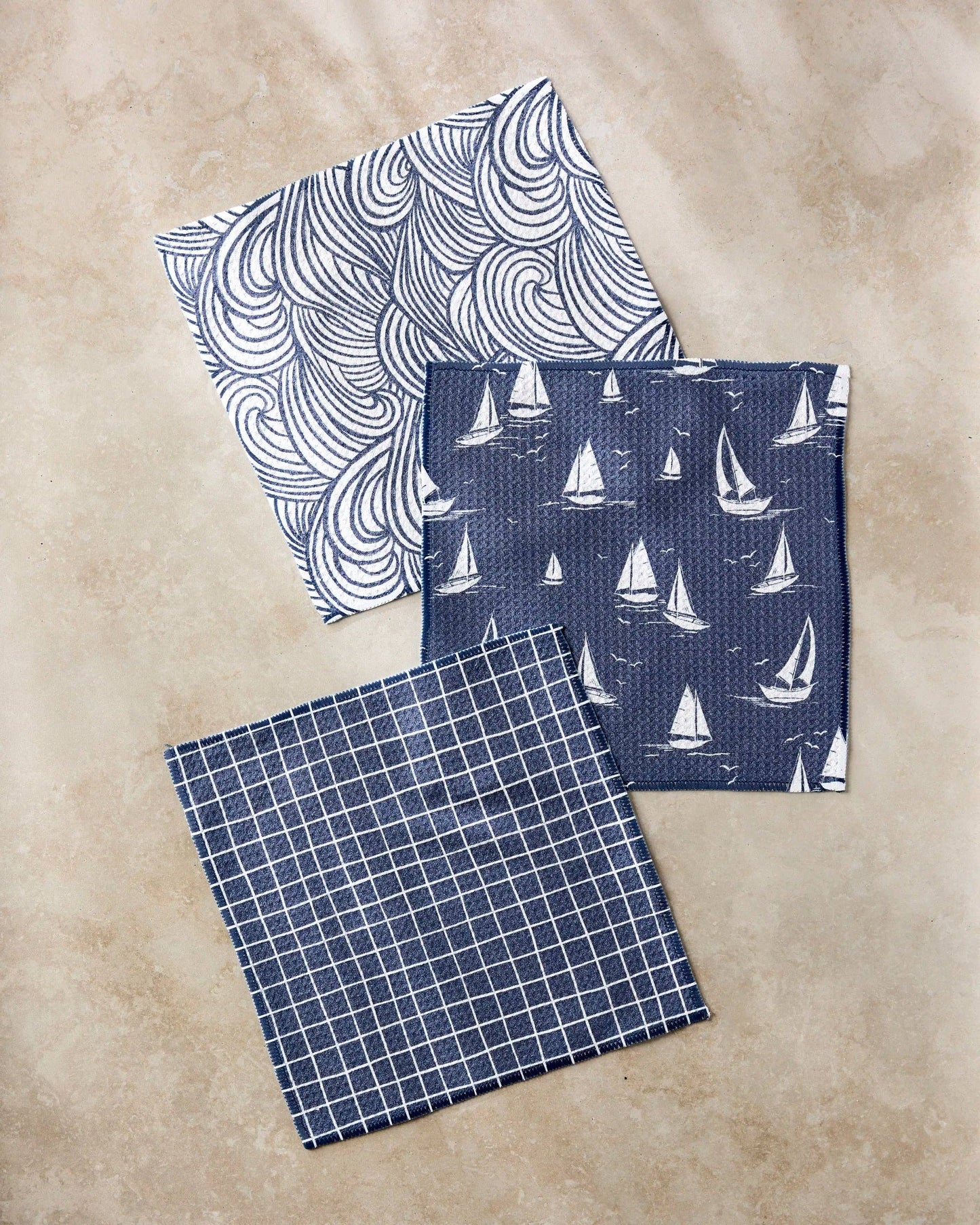 Geometry Coastal Day Dishcloth Set