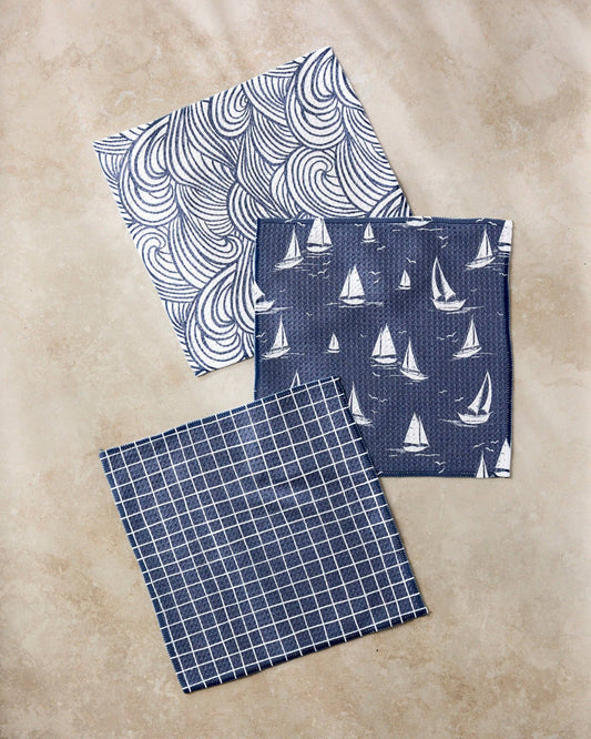 Geometry Coastal Day Dishcloth Set