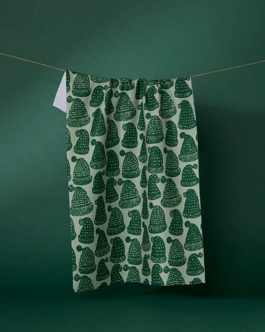 Geometry Frostcap Green Tea Towel
