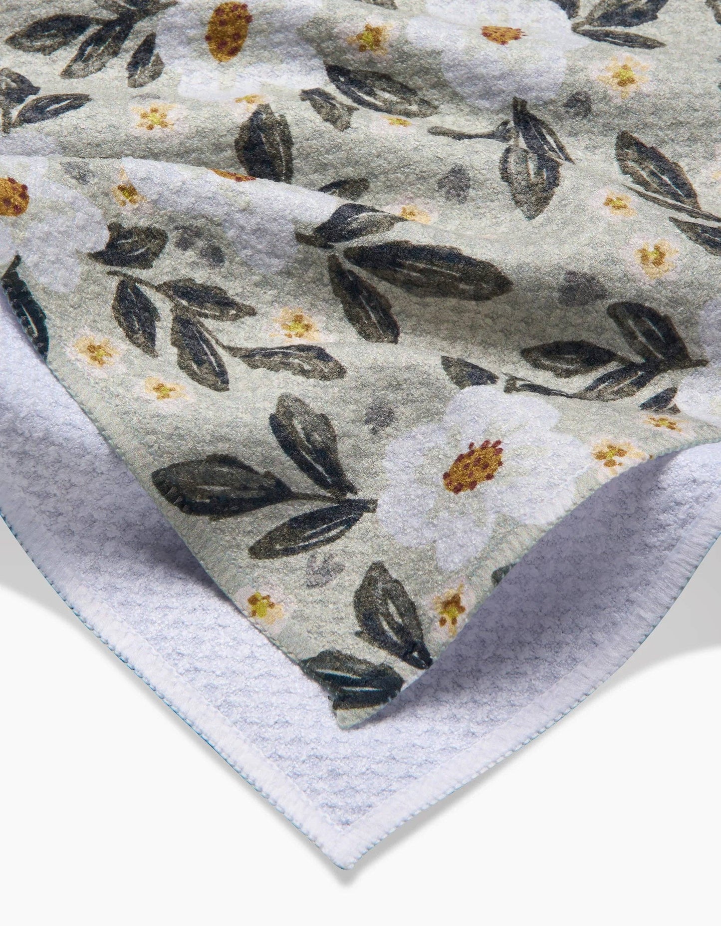 Geometry Painted Spring Flowers Kitchen Tea Towel