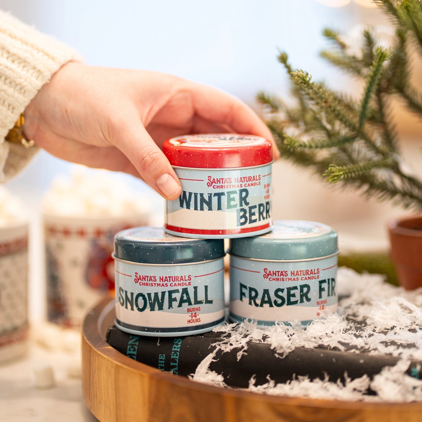 Santa's Naturals Christmas Candle 3.5oz Mini Sampler Trio