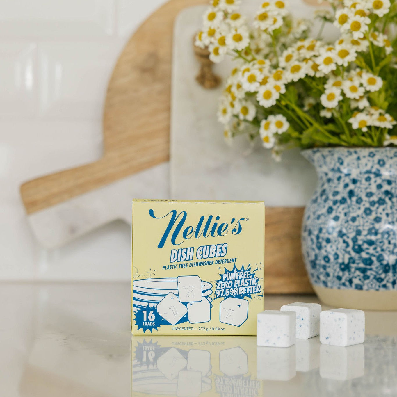 Nellie's Dish Cubes, Pre-Measured Dishwasher Detergent 16 Load
