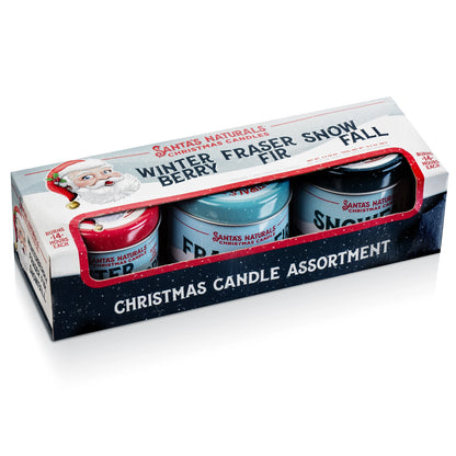 Santa's Naturals Christmas Candle 3.5oz Mini Sampler Trio
