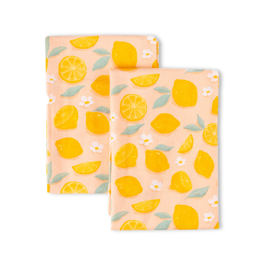 Painted Lemons Tea Towels - Pack of 2