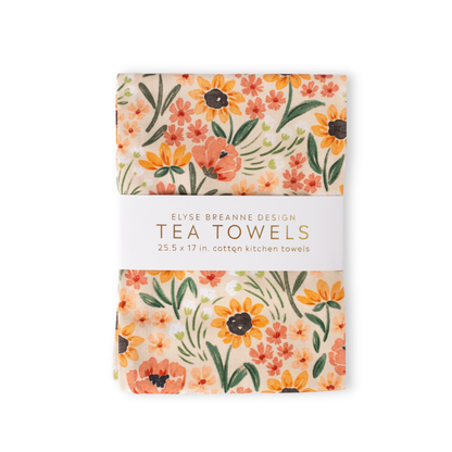 Sunny Poppies Tea Towels - Pack of 2