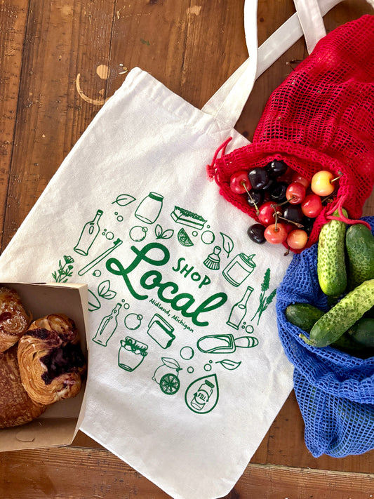 Shop Local Recycled Cotton Tote Bag