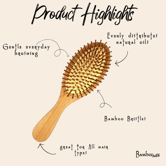 Bamboo Paddle Hairbrush | Round