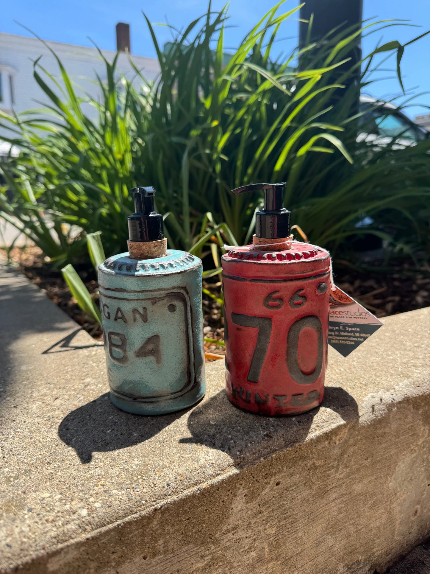 Small Ceramic Soap or Lotion Pump Bottle