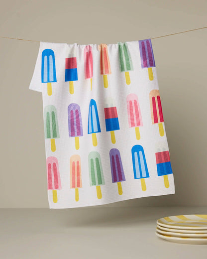 Geometry Poppy Popsicles Tea Towel