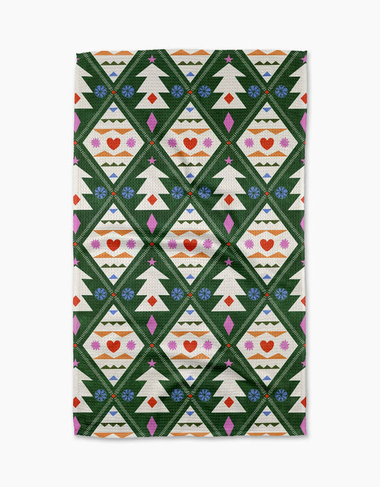 Geometry Nordic Christmas Tea Towel