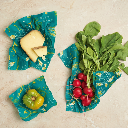 Bees Wrap Food Wraps 3 Pack - Oceans