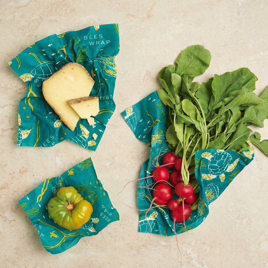 Bees Wrap Food Wraps 3 Pack - Oceans