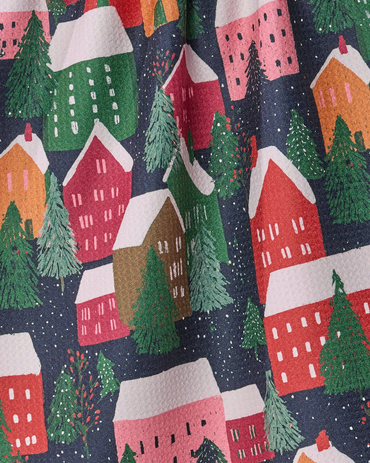 Geometry Alpine Village Tea Towel