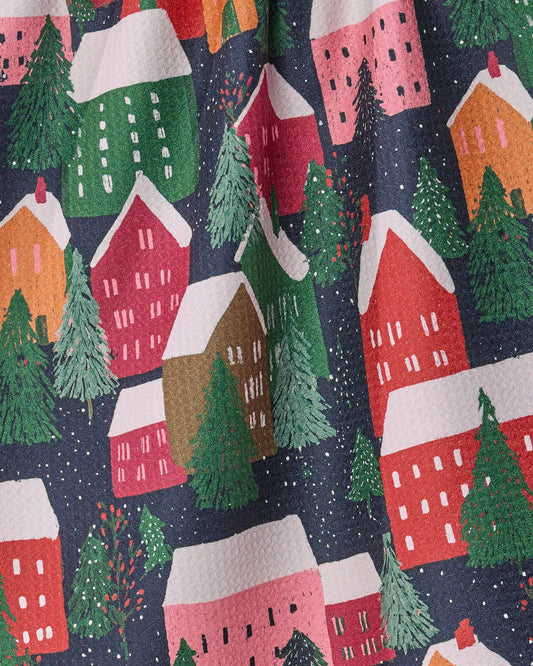 Geometry Alpine Village Tea Towel