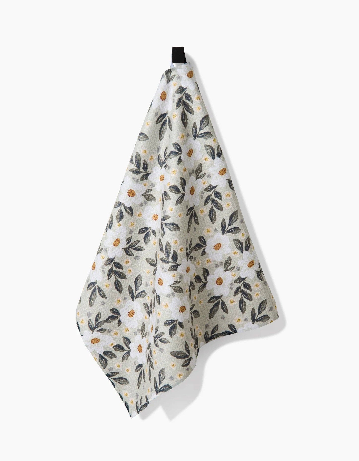 Geometry Painted Spring Flowers Kitchen Tea Towel