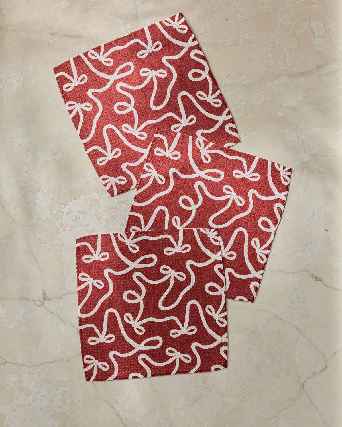 Geometry Holiday Bows Dishcloth Set