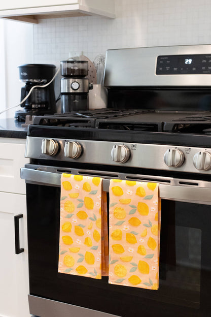 Painted Lemons Tea Towels - Pack of 2