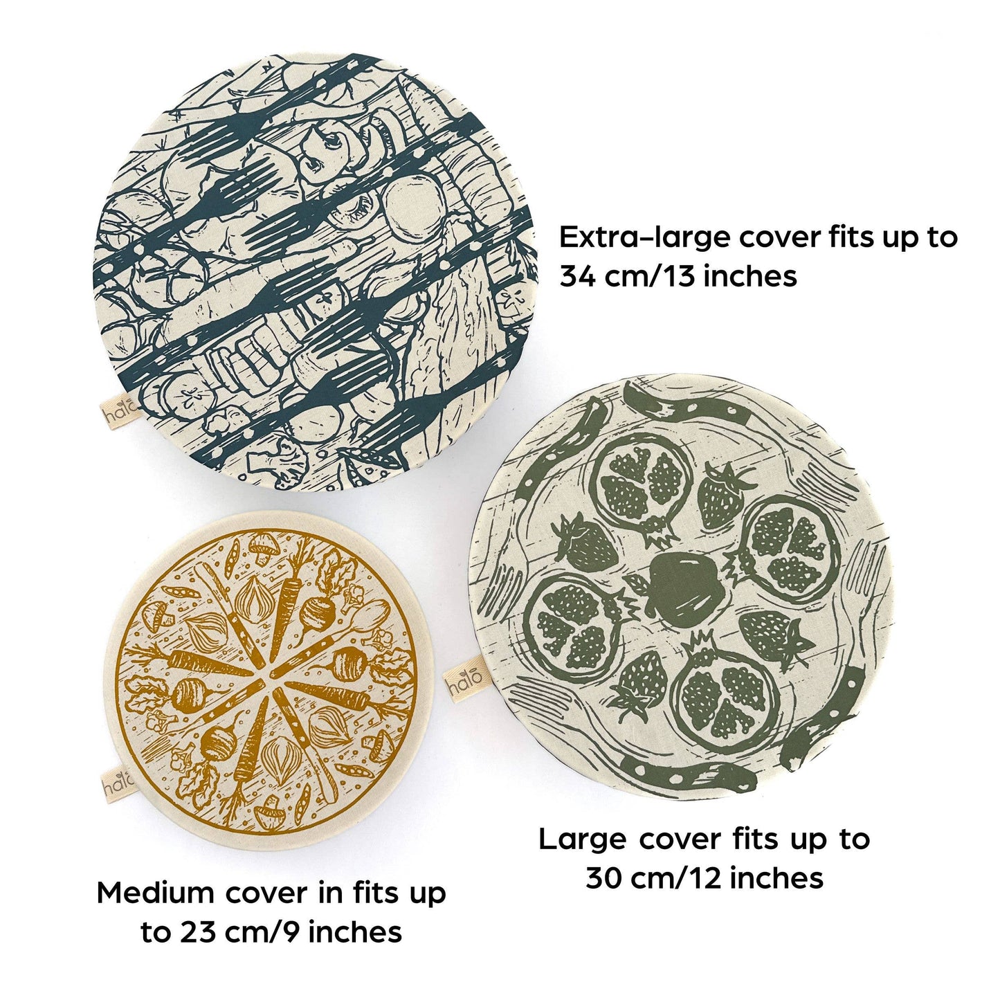 Halo Dish & Bowl Cover Large Set of 3 | Farm to Table