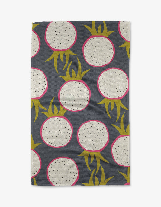 Geometry Dragon Fruit Frolic Tea Towel