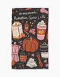 Geometry Pumpkin Spice Latte Tea Towel