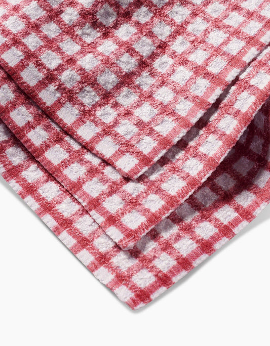 Geometry Fireside Plaid Red Dishcloth Set