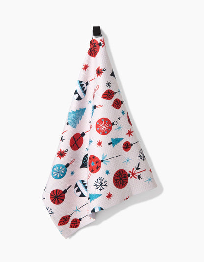 Geometry Embroidered Ornaments Tea Towel