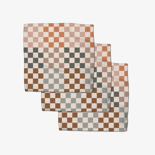 Geometry Autumn Checkers Dishcloth Set