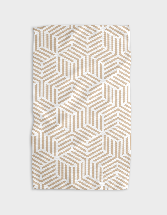 Geometry Stacked Cubes Kitchen Tea Towel
