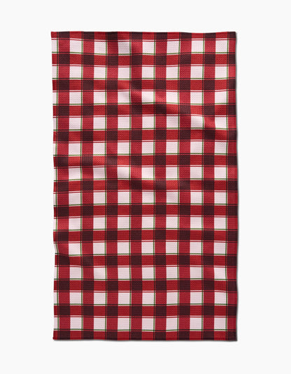 Geometry Jingle Plaid Tea Towel