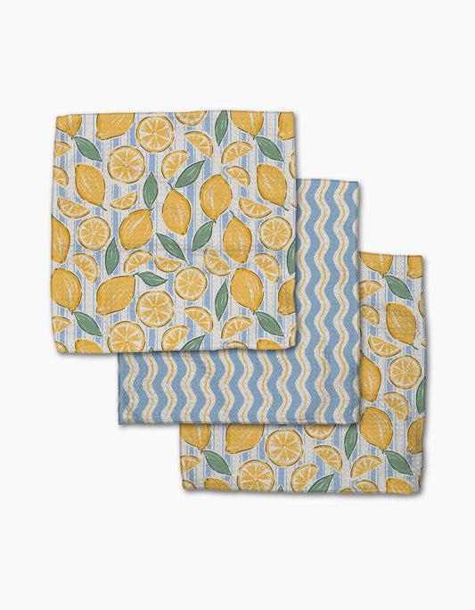 Geometry Lemon Waves Dishcloth Set