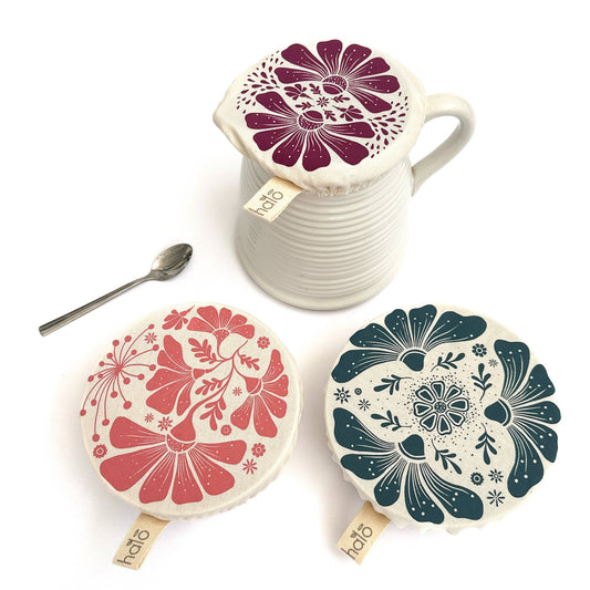 Halo Dish & Bowl Cover Small Set of 3 | Retrobloom Print