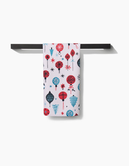 Geometry Embroidered Ornaments Tea Towel
