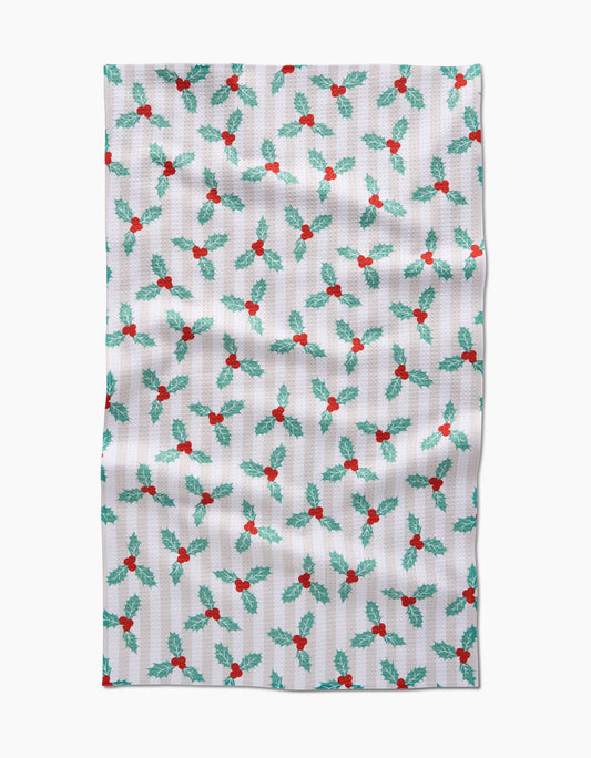 Geometry Mistletoe Stripe Tea Towel